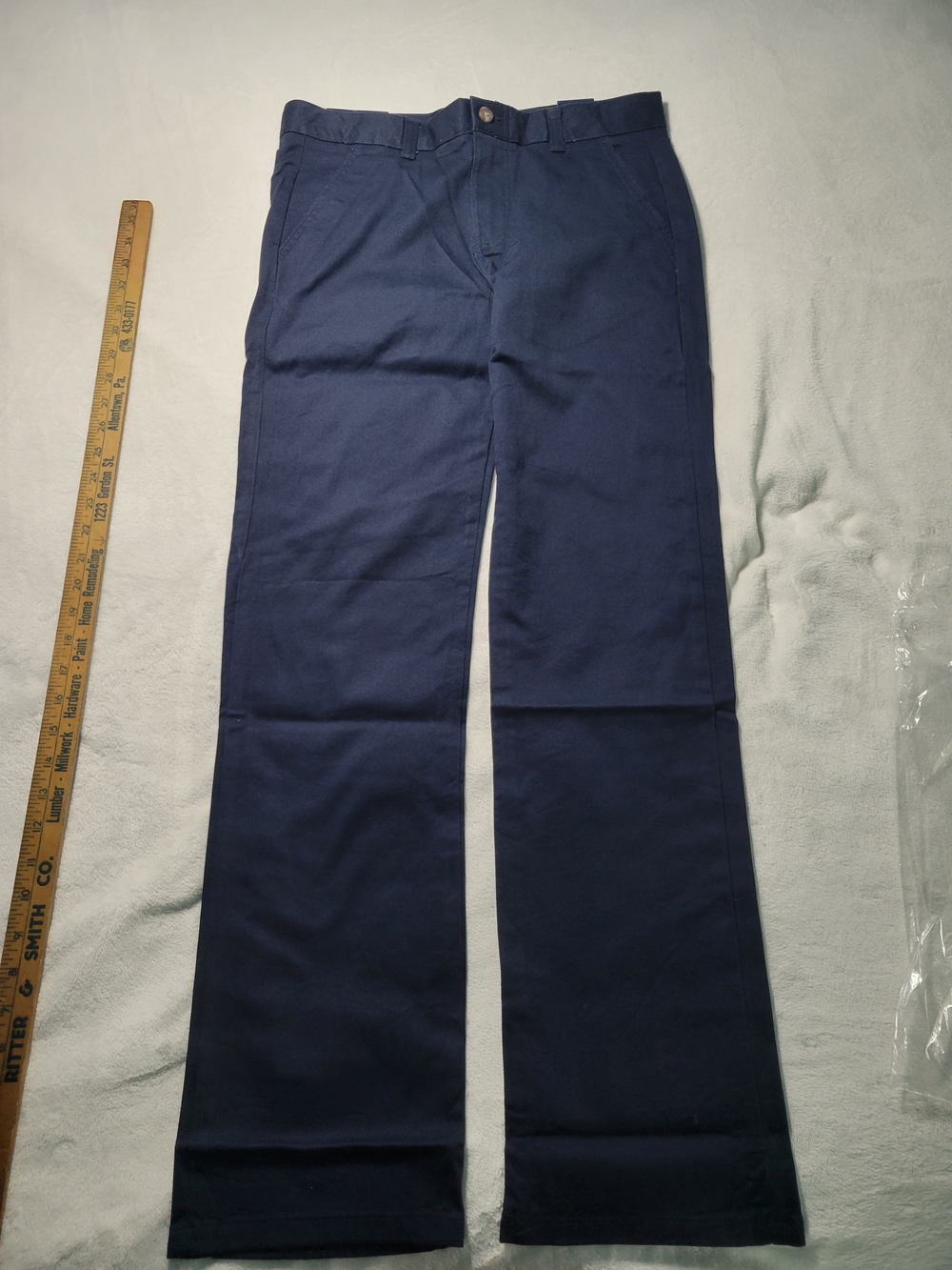 Chaps Navy Boys Flat-Front Stretch Pants Size 18 Husky